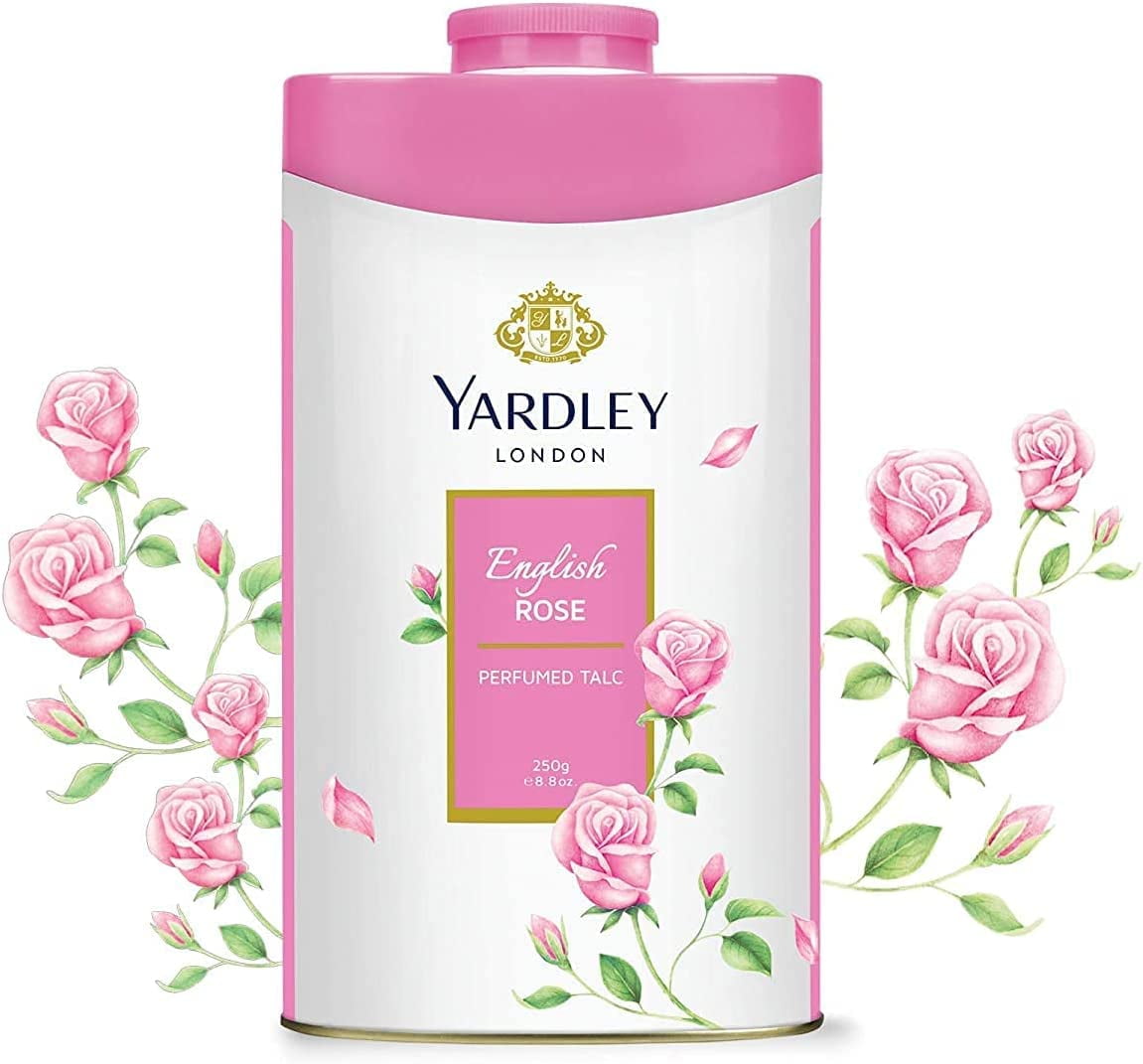 Yardley London Perfumed Talc English Rose Talcum Powder 8.8 oz (250 G)