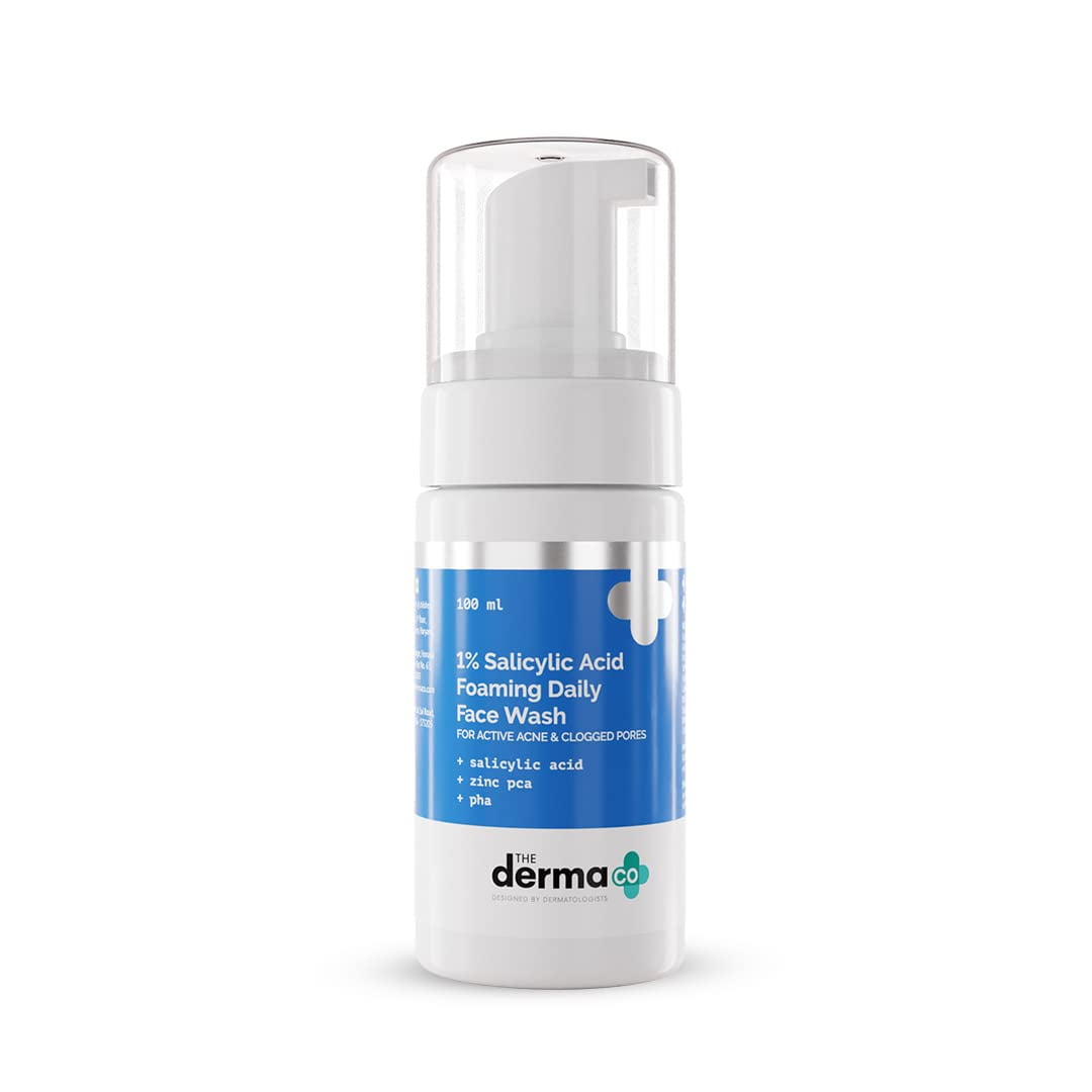 The Derma Co 1% Salicylic Acid Foaming Daily FaceWash with Salicylic Acid, Zinc PCA & PHA