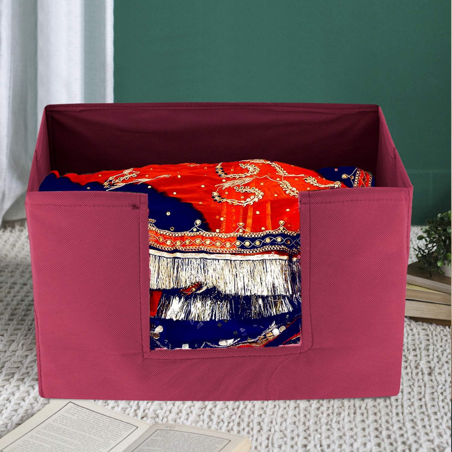 Kuber Industries 2 Pieces Large Capacity Space Saver Closet, Stackable and Foldable Saree