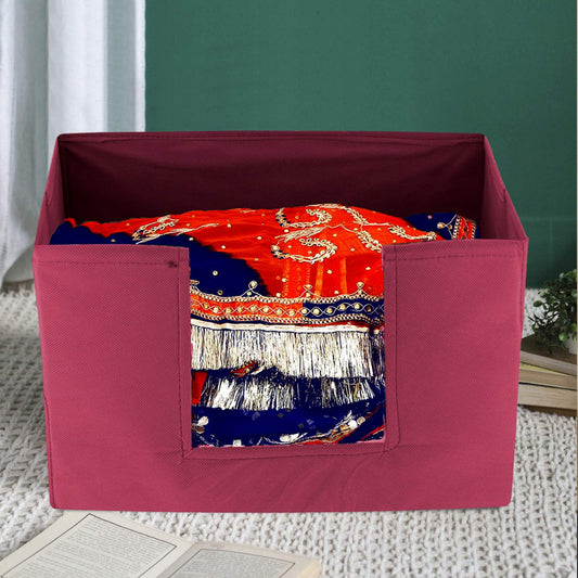 Kuber Industries 2 Pieces Large Capacity Space Saver Closet, Stackable and Foldable Saree