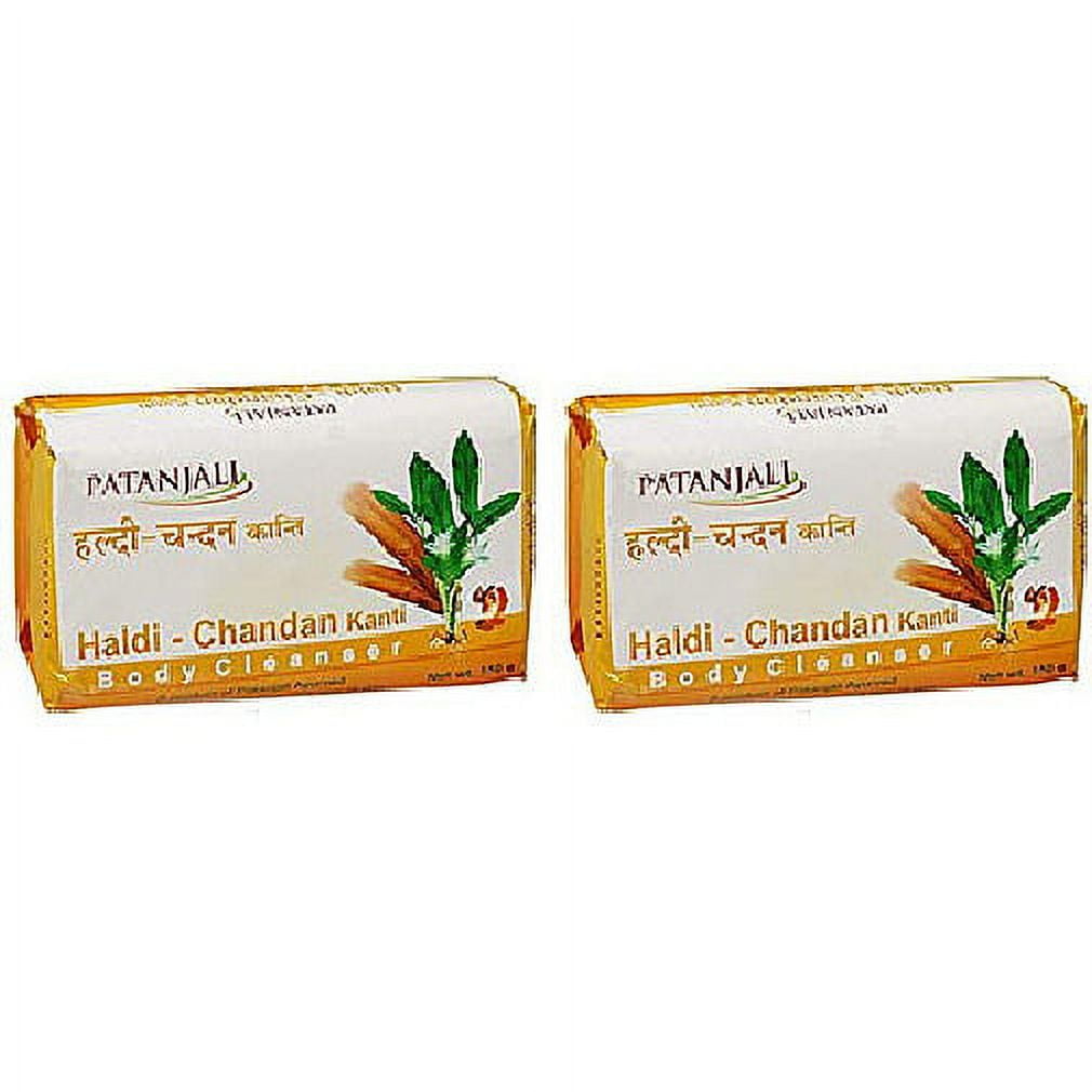 Pack Of 2 - Patanjali Haldi Chandan Kanti Body Cleanser Soap Bar - 140 Gm (4.93 Oz)