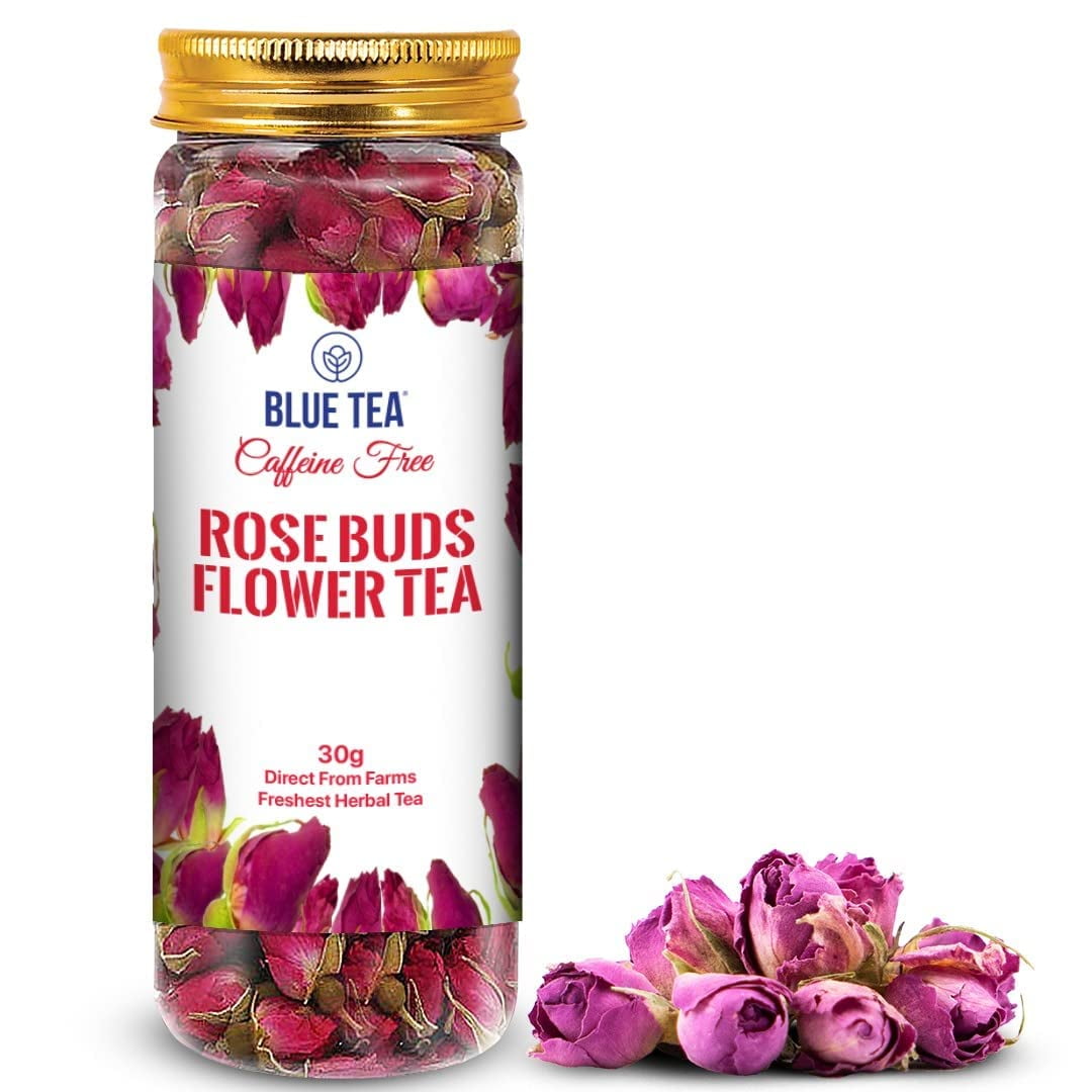 BLUE TEA - Rose Buds Tea | Grade A - Natural Sun Dried Buds 30g | Herbal Tea | Rich In Vit
