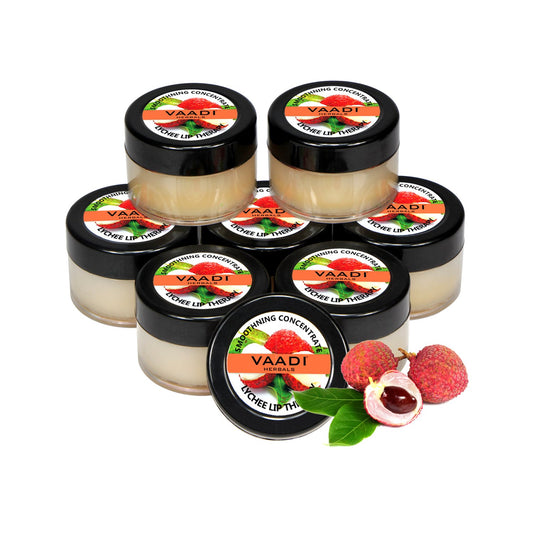 Vaadi Herbals Lip Balm, Lychee, 10 g, Pack of