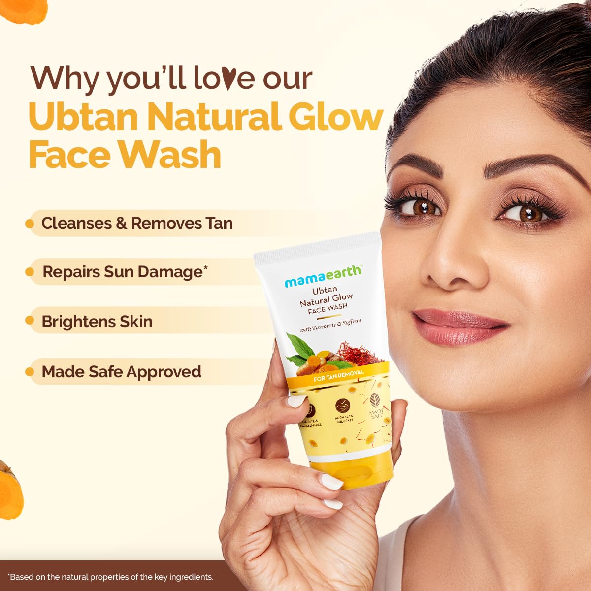 Mamaearth Ubtan Face Wash: Turmeric & Saffron, 50 ml