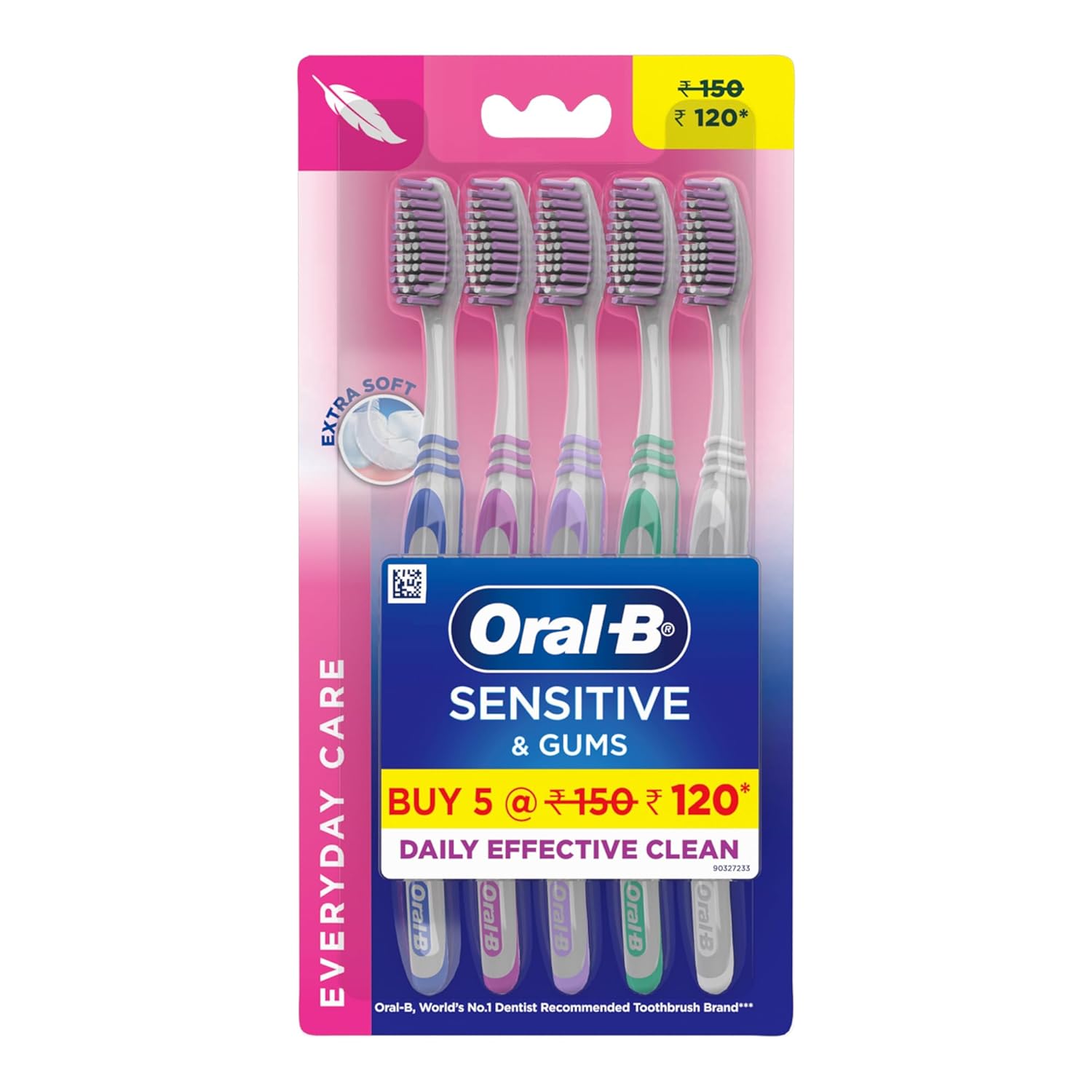 Oral-B Sensitive Care Toothbrush, Extra Soft (Pack of 5)