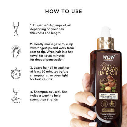 WOW Moroccan Argan Hair Oil: 200 ml