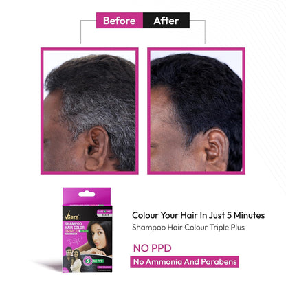 VCare Shampoo Hair Color: Black, 25 ml