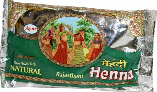 Indian Ayur Henna Mehndi Powder: Dark Brown,