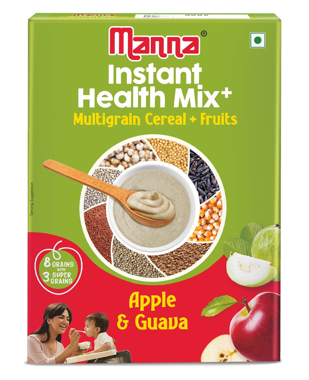Manna Health Mix Instant 200G, Apple & Guava With Milk, Travel Friendly (Mix With Water/Mi