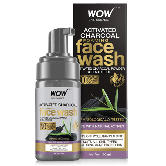 Wow Skin Science Activated Charcoal Deep Cleansing FaceWash | Infused With Charcoal Beads