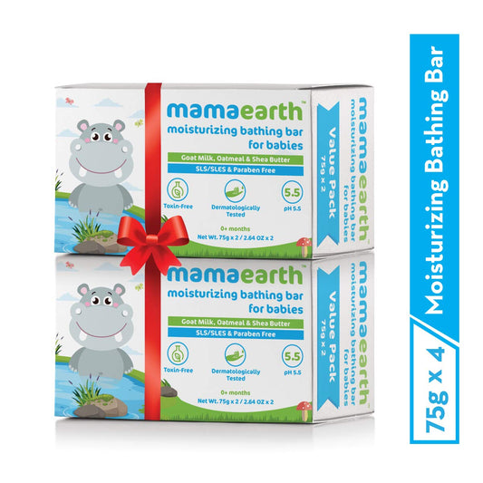 Mamaearth Bathing Bar for Babies: Gentle Bath, Pack of 4