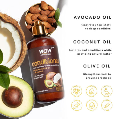 WOW Hair Conditioner: Coconut & Avocado Oil, 300 ml