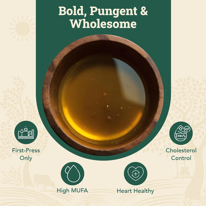 Anveshan Wood Pressed Black Mustard Oil: 1000 ml