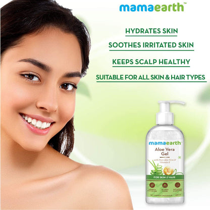Mamaearth Aloe Vera Gel: Pure Aloe Vera & Vitamin E, 300 ml