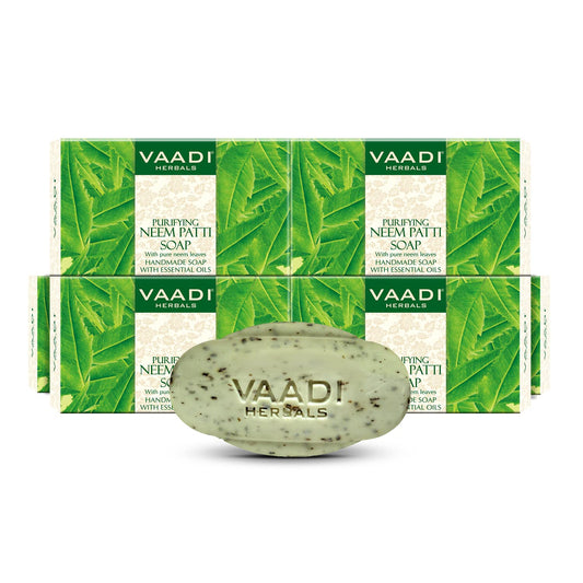 Vaadi Herbals Neem Soap Bar Soap Containing Pure Neem Leaves - Natural Soap Value Pack 6 X