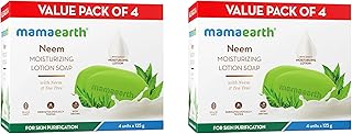 Mamaearth Neem Moisturizing Lotion Soap: Neem & Tea Tree, Pack of 8, 125 g