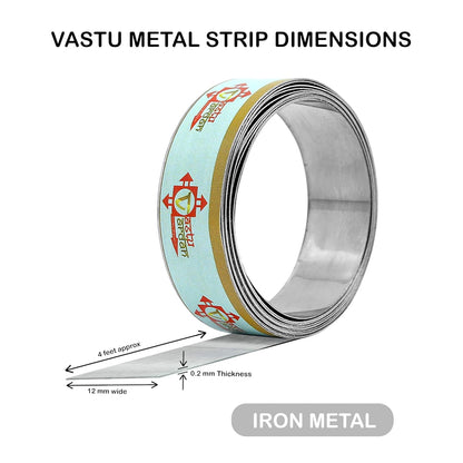 Iron Strip Vastu Remedy for Entrance, Maha Vastu Remedy for Toilet Correction and Zone (4 FEET, 12MM, Width, 0.2MM Gauge) (Pack of 2)