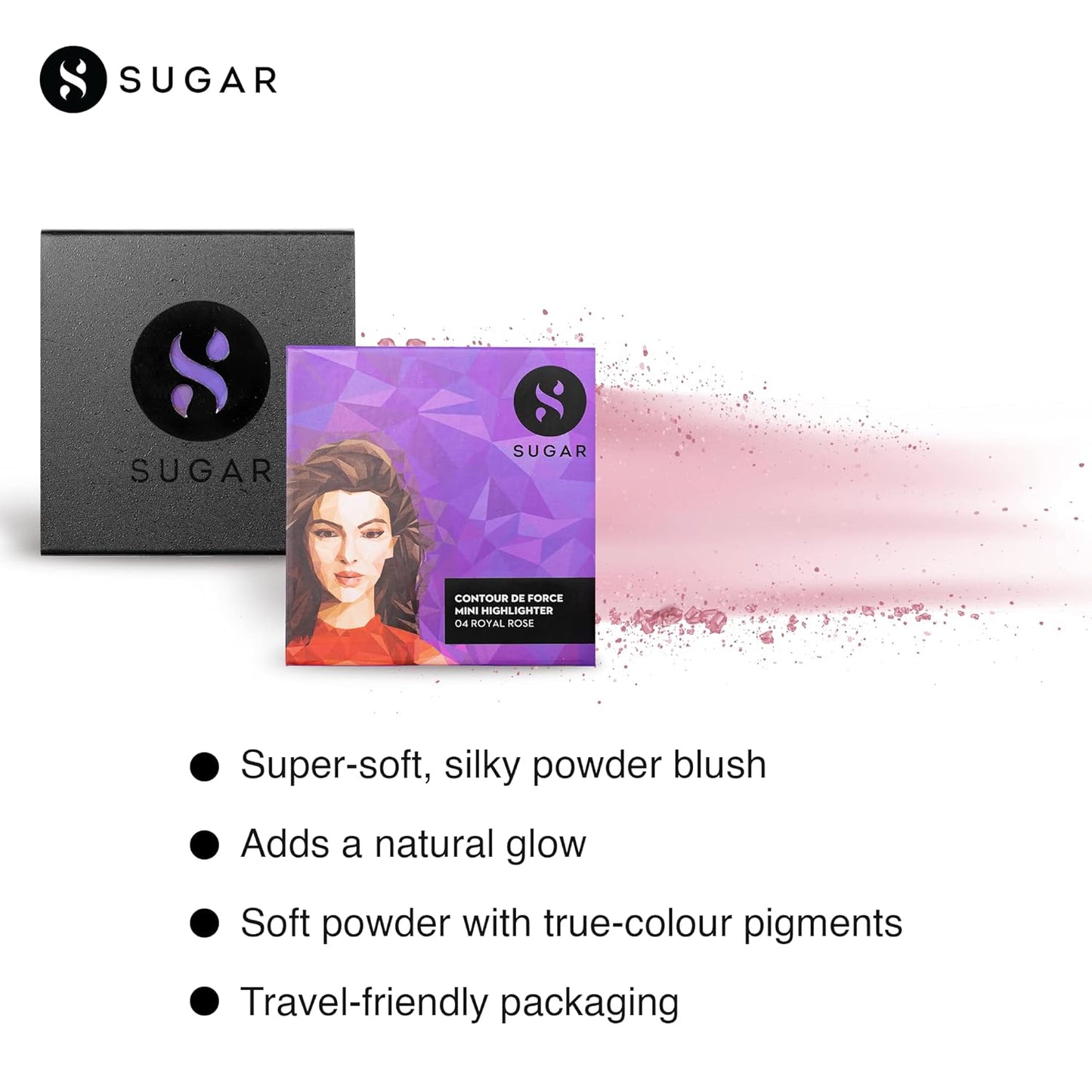 SUGAR Cosmetics Contour De Force Mini Highlighter: 04 Royal Rose