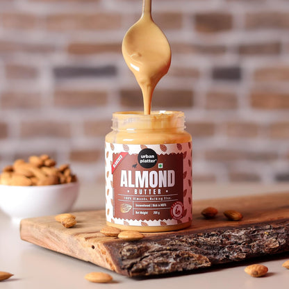 Urban Platter Almond Butter (Without Skin), 250g (Nutty Flavour | Single Ingredient | Keto-Friendly | Blanched Paste)