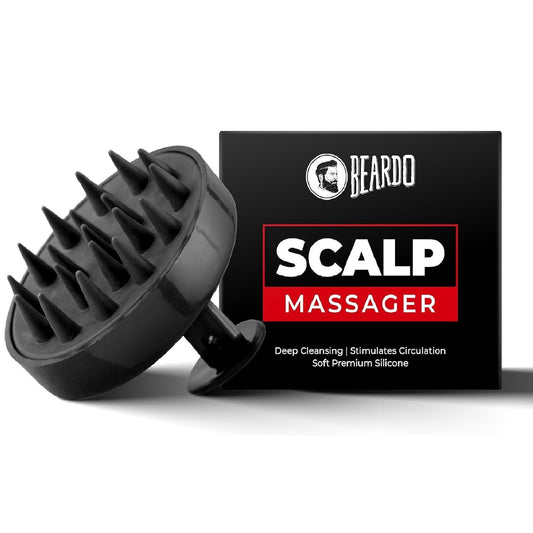 Beardo Scalp Massager for Hair with Removable Handle | Soft Silicone Bristles for Dry Mass