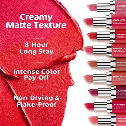 Mamaearth Creamy Matte Long Stay Lipstick: Murumuru Butter & Vitamin E, Rose Nude, 4.2 g
