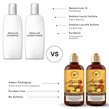 WOW Moroccan Argan Oil Shampoo & Conditioner Set: 300 ml each