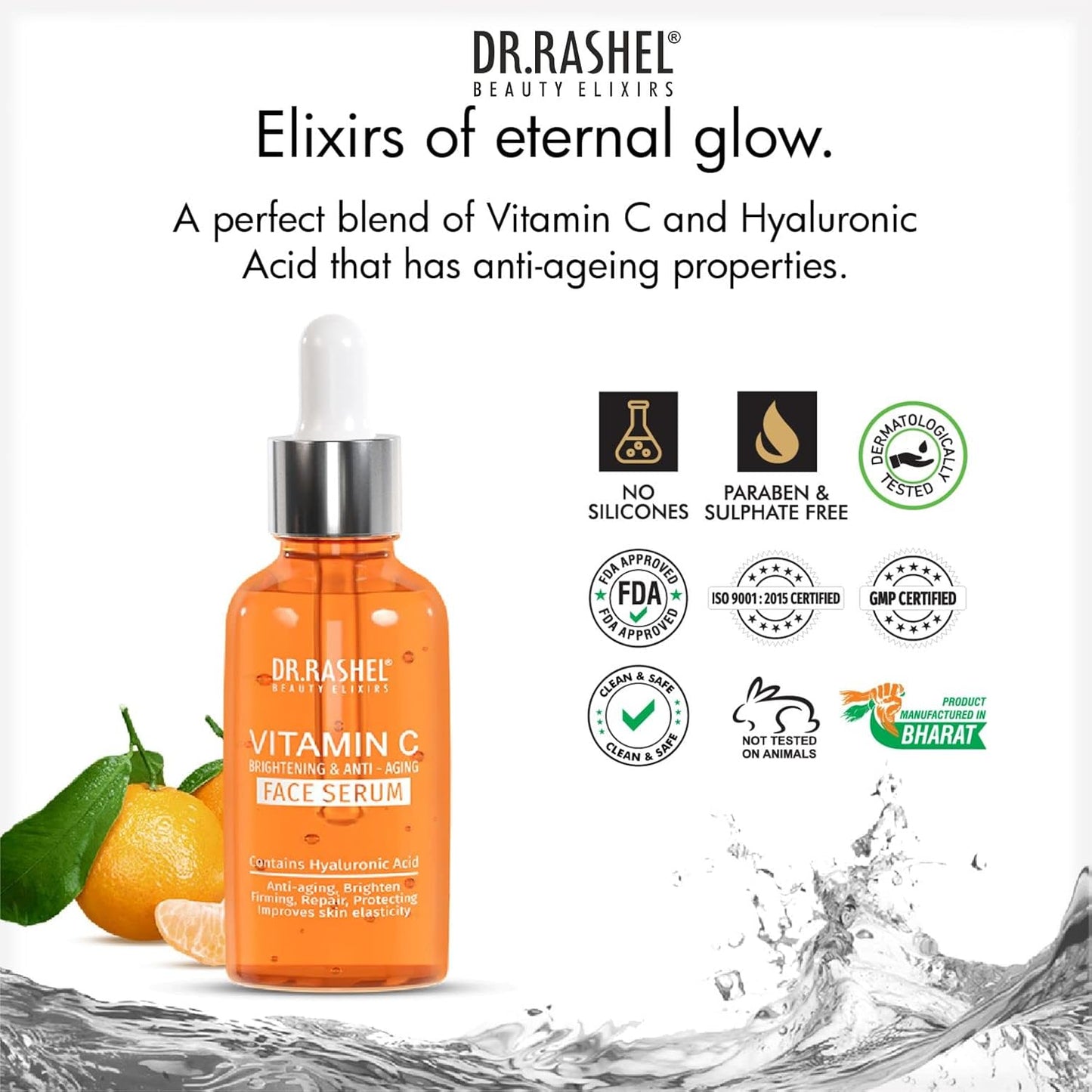 Dr Rashel Vitamin C Anti Aging Serum: Hyaluronic Acid, 50 ml