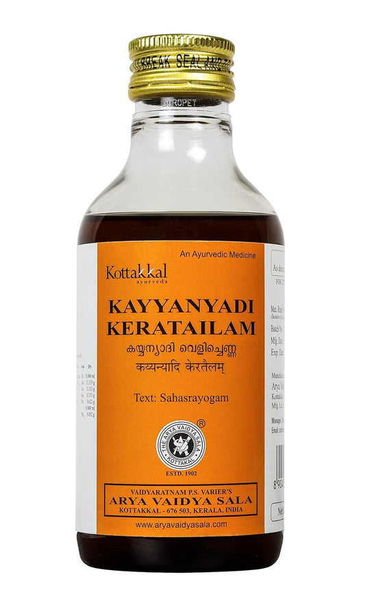Kottakkal ayurveda Kayyanyadi Kera Tailam Oil - 200 ml, Useful for Healthy & Beautiful Hai