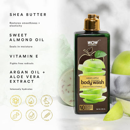 WOW Green Apple Foaming Body Wash: 250 ml