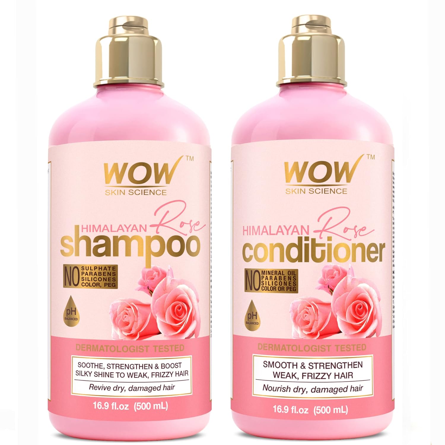WOW Himalayan Rose Hair Shampoo & Conditioner Set: 500 ml