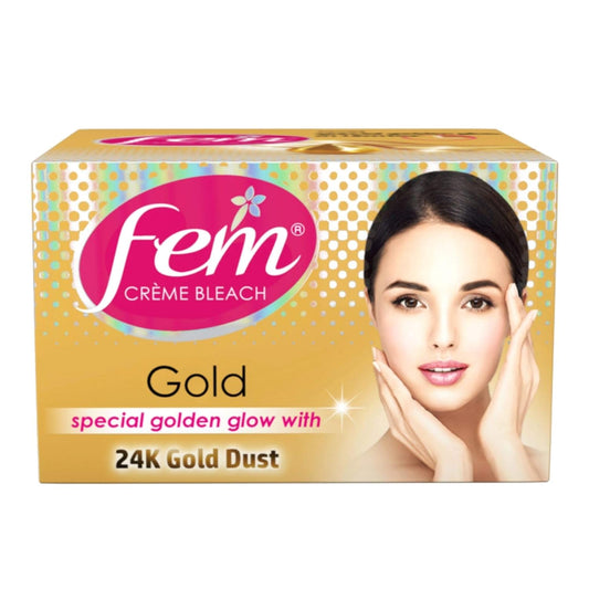 Fem Gold Cream Bleach Fairness Naturals Skin with 24K Gold Dust | 40g
