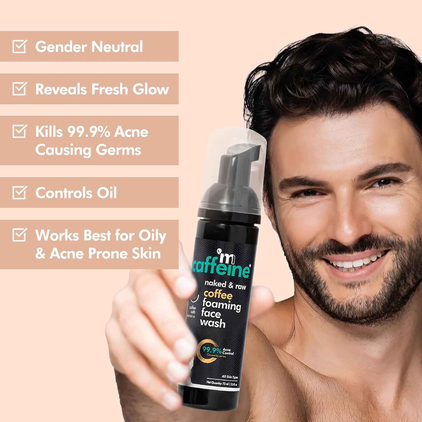 mCaffeine Cappuccino Coffee Face Wash: Anti Acne, 75 ml
