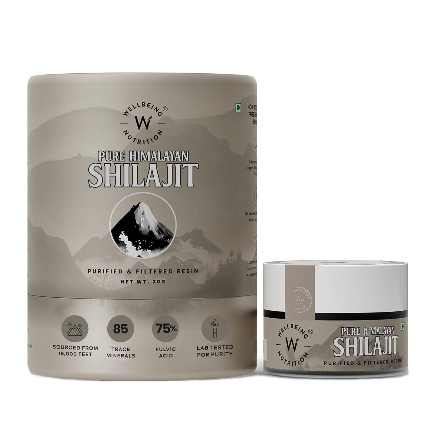Wellbeing Nutrition Himalayan Shilajit Original Resin 20g for Men & Women with 75% Fulvic