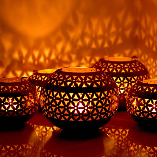 iKonbi Moroccan Vintage Tea Light Holder Lantern for Christmas/Festival/Party