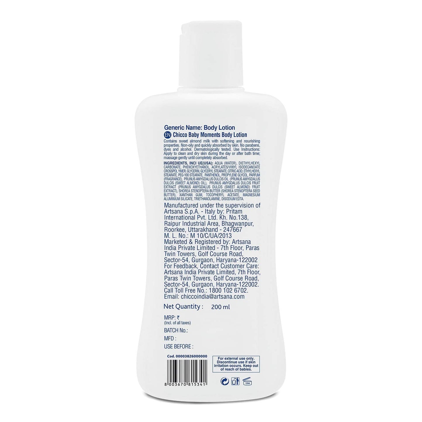 Chicco Baby Moments Body Lotion: 200 ml