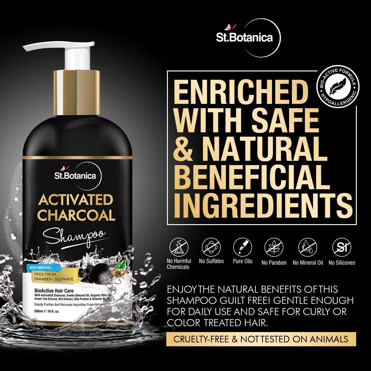 StBotanica Activated Charcoal Hair Shampoo: 300 ml