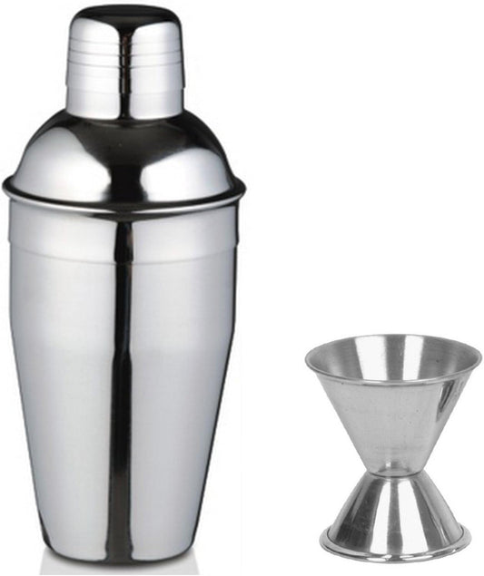 iKonbi 2 Piece Delux Cocktail Shaker, 500 ml Medium Bar Set and peg Measure -30 and 60