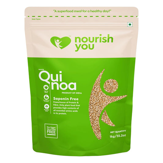 Nourish You Organic Indian White Quinoa Seeds: 1kg, Pack of