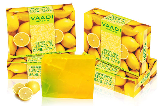 Vaadi Herbals Lemon & Basil Oil Bar Soap 150ml Pack of