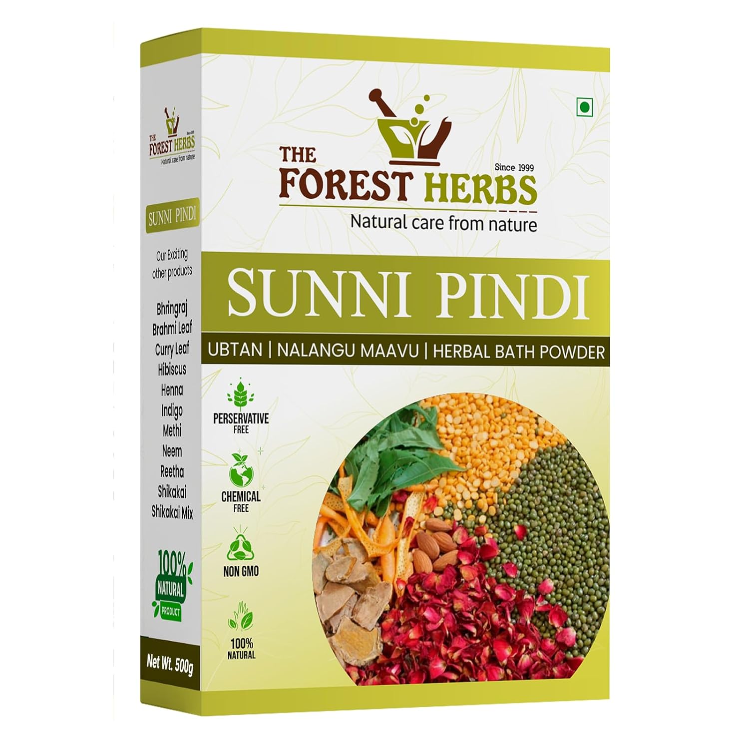 The Forest Herbs Natural Care From Nature Sunnipindi Herbal Nalangu Maavu Bath Powder Skin