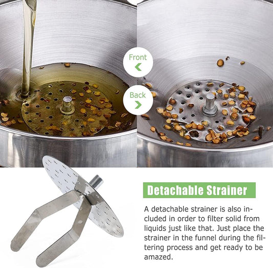 iKonbi Multipurpose Funnel with Detachable Strainer Stainless Steel