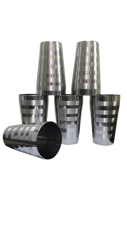 iKonbi Stainless Steel 6 Pcs Lassi/Cocktail Shaker Glass- 750 ml Each