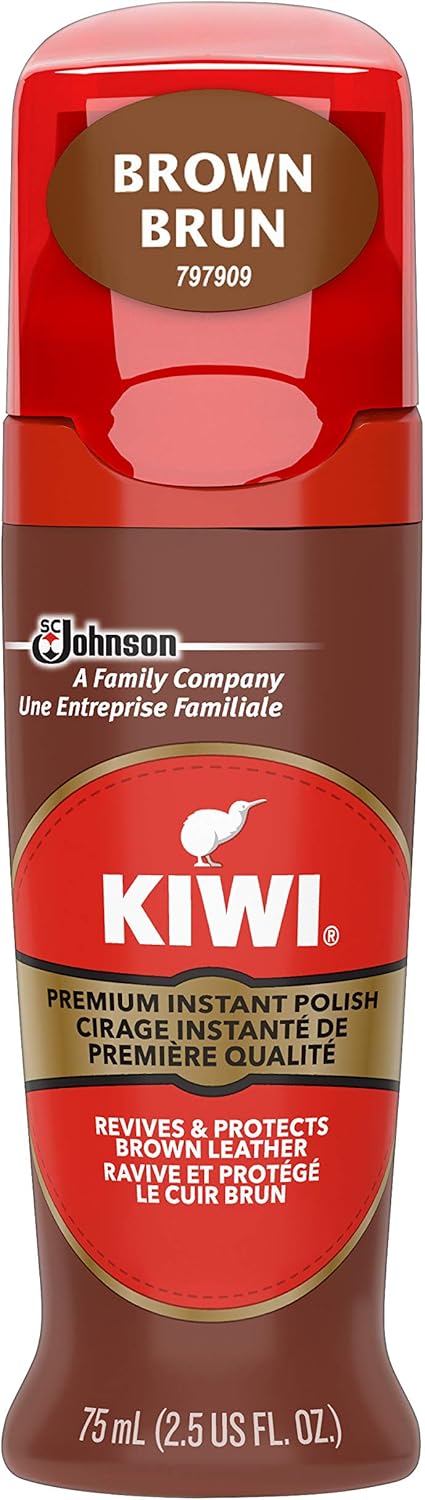 Kiwi Instant Shine & Protect, Brown Liquid Shoe Polish,