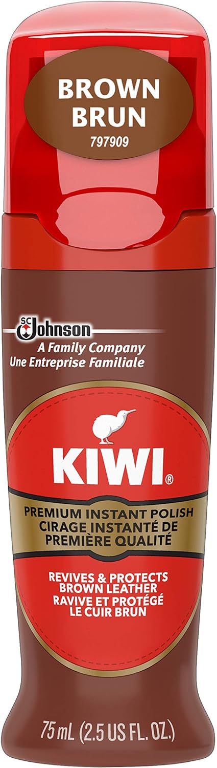 Kiwi Instant Shine & Protect, Brown Liquid Shoe Polish,