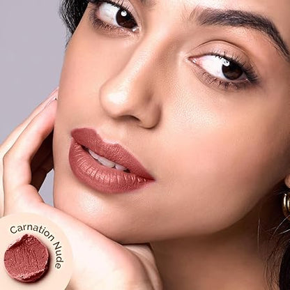 Mamaearth Moisture Matte Longstay Mini Lipstick: 01 Carnation Nude, 0.7 g
