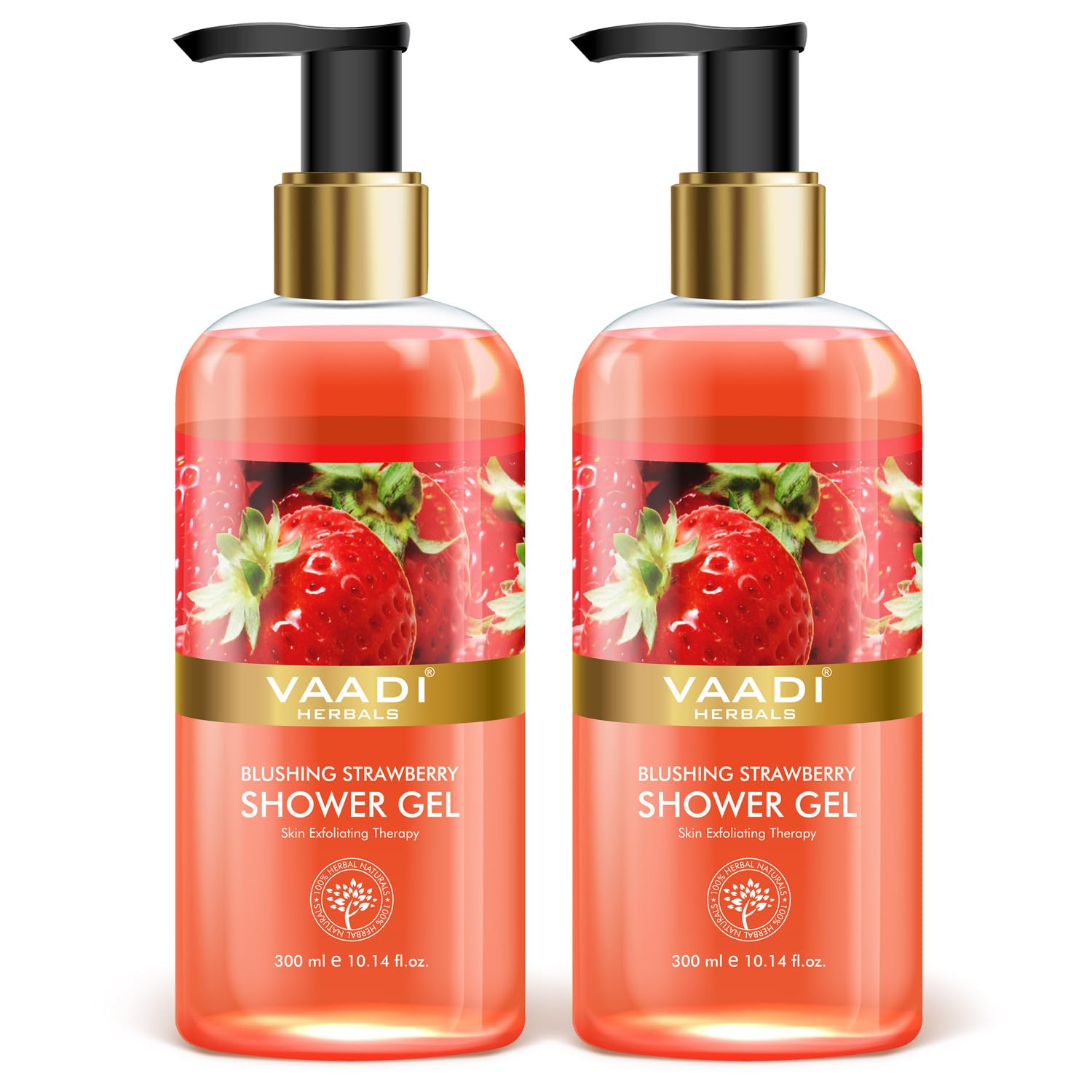 Vaadi Herbals Blushing Strawberry Shower Gel 10.14 Ounces 300 Ml Pack of
