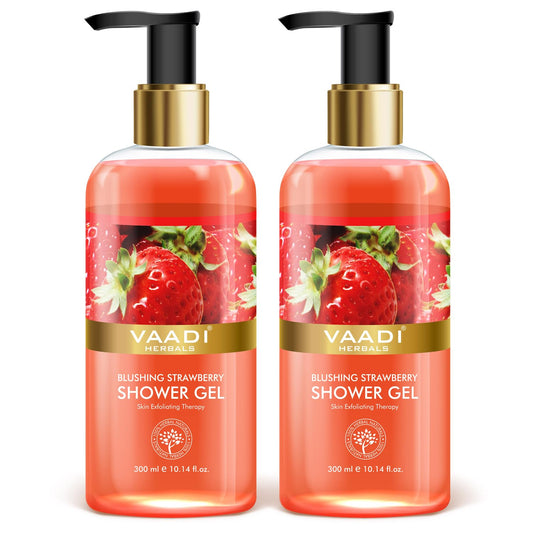 Vaadi Herbals Blushing Strawberry Shower Gel 10.14 Ounces 300 Ml Pack of