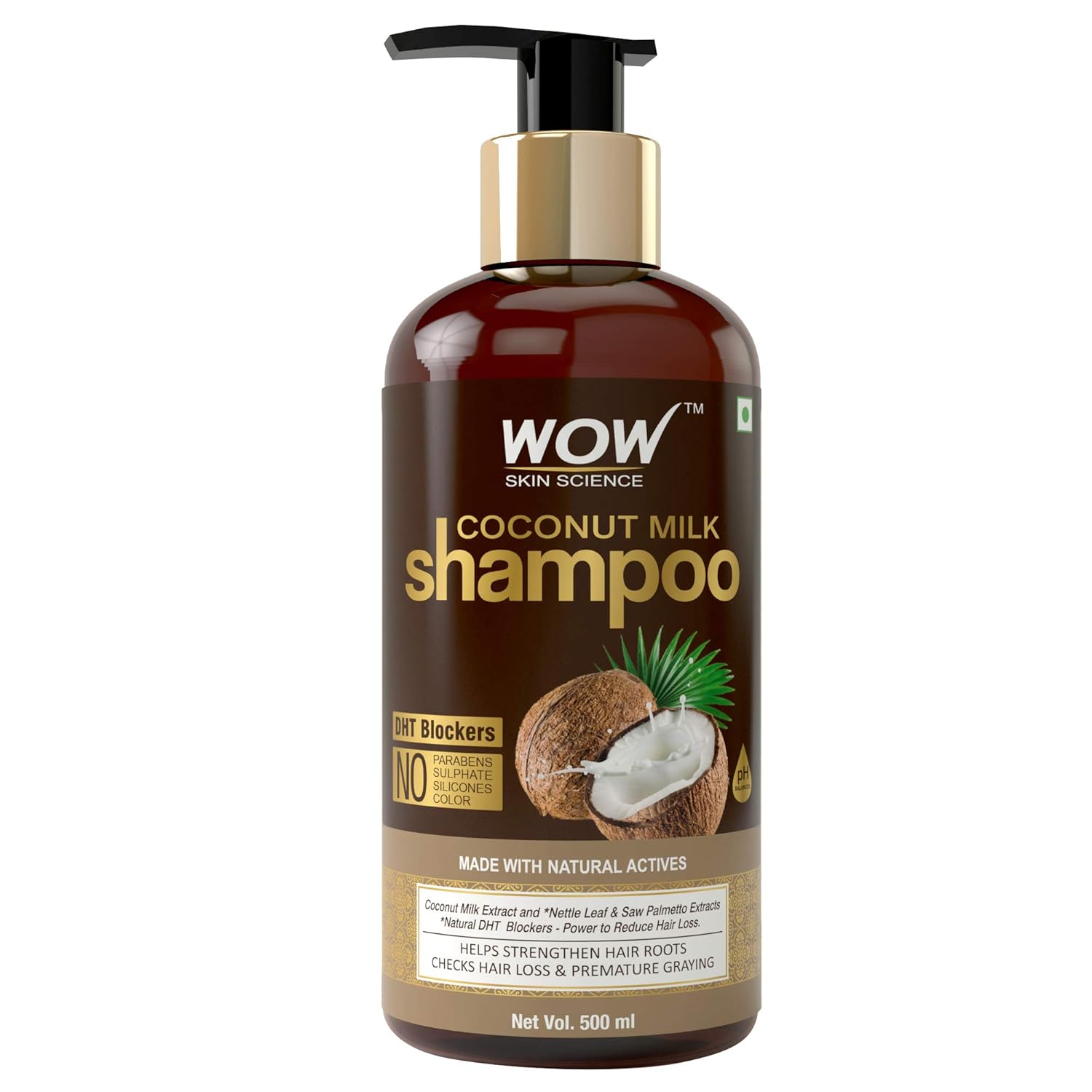 WOW Skin Science Coconut Milk Shampoo: Pack of 2, 500 ml