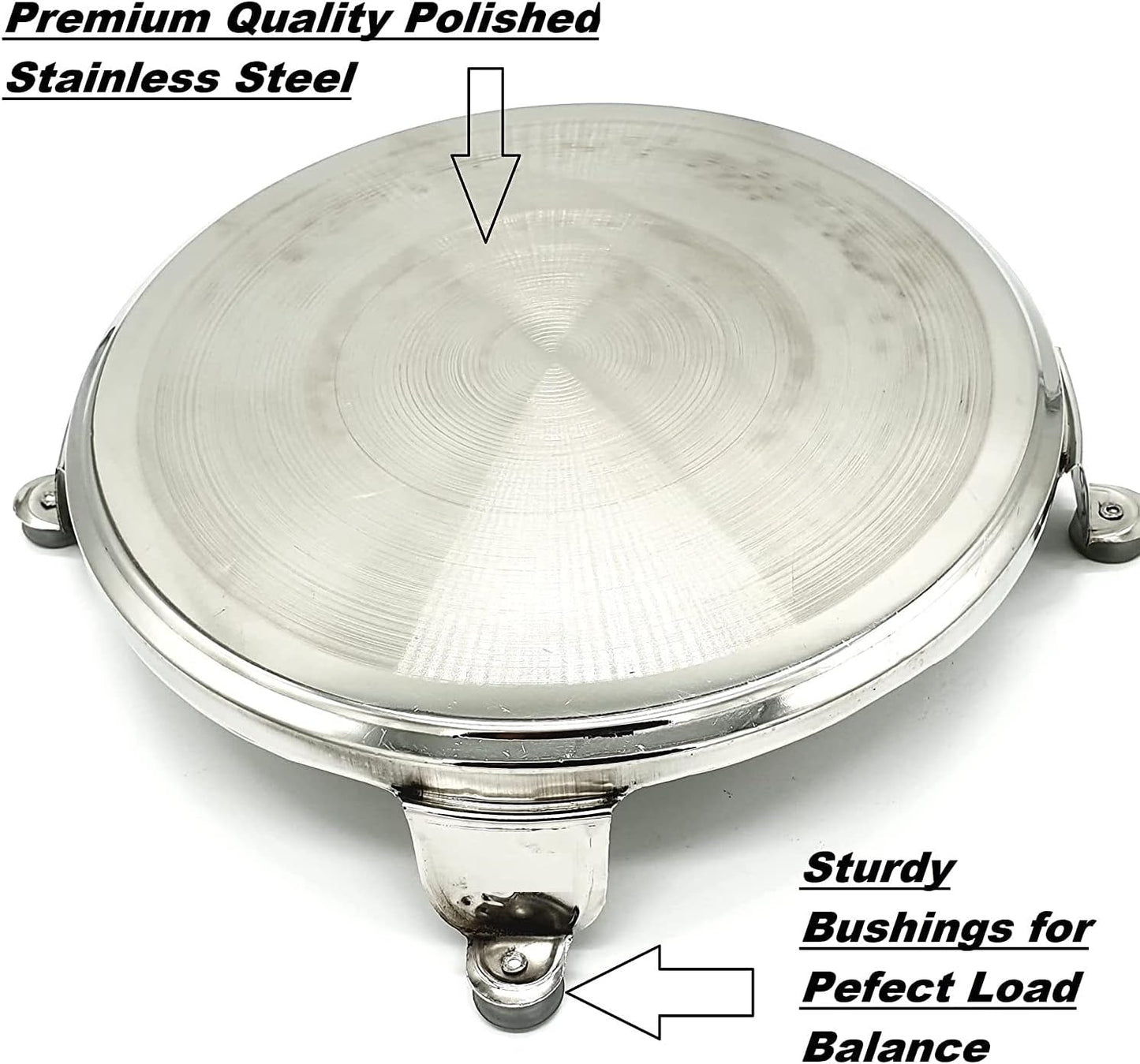 iKonbi Classic Rolling Board Chakla Stainless Steel, Silver