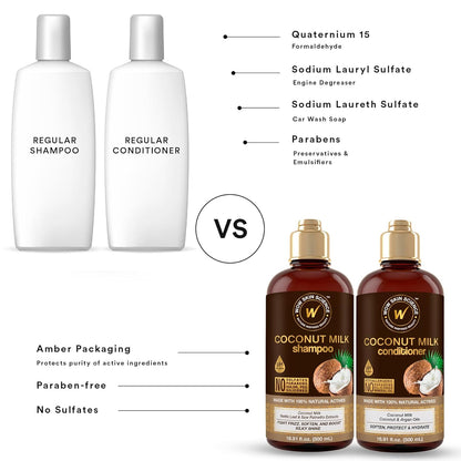 WOW Coconut Milk Shampoo & Conditioner Set: 500 ml each